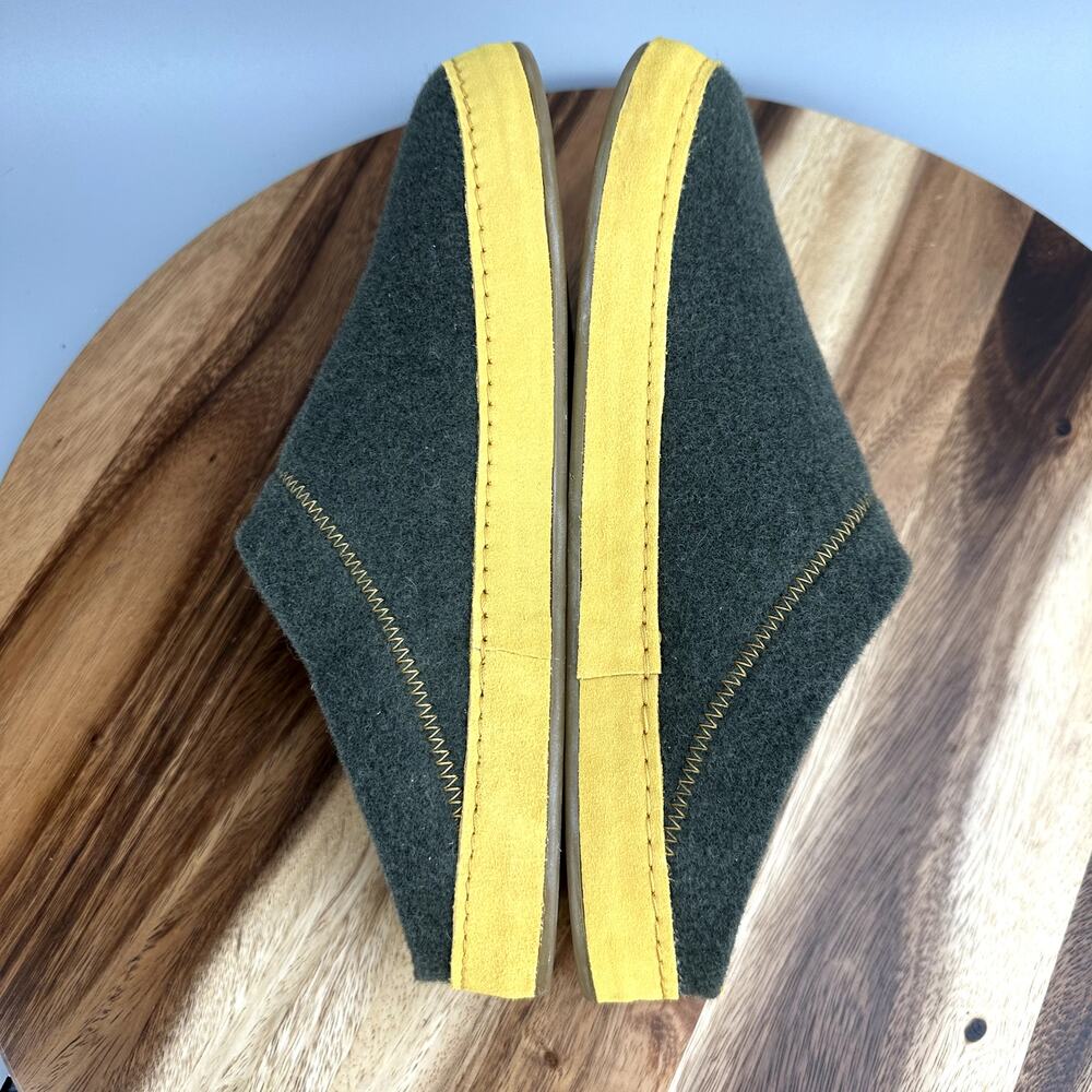 Olukai Hamani Hulu Men's 11 Real Sheep Fur Wool Mule Slippers Green Warm Slip-On - Picture 5 of 7